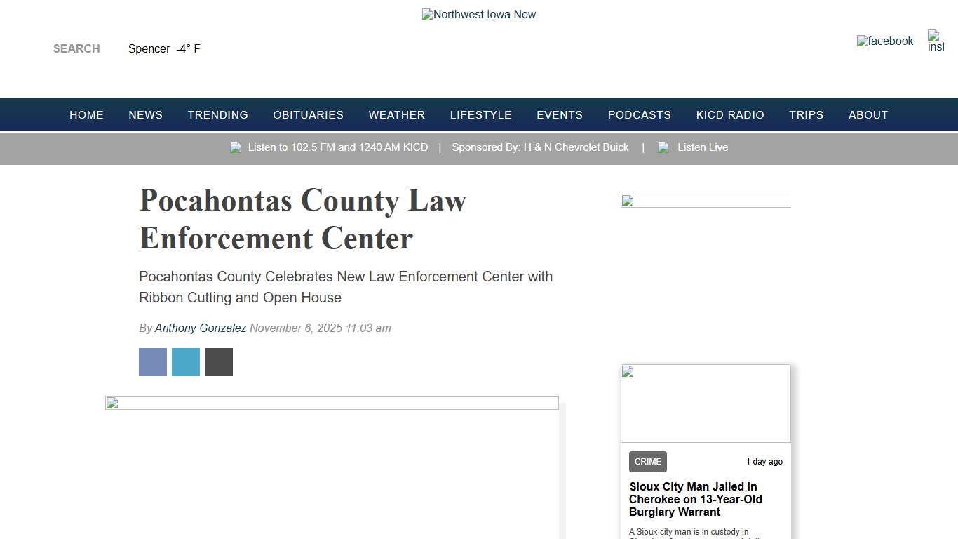 Pocahontas County Law Enforcement Center - Northwest Iowa Now